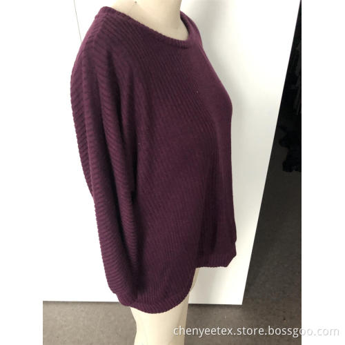 Knit stripe round neck sweater